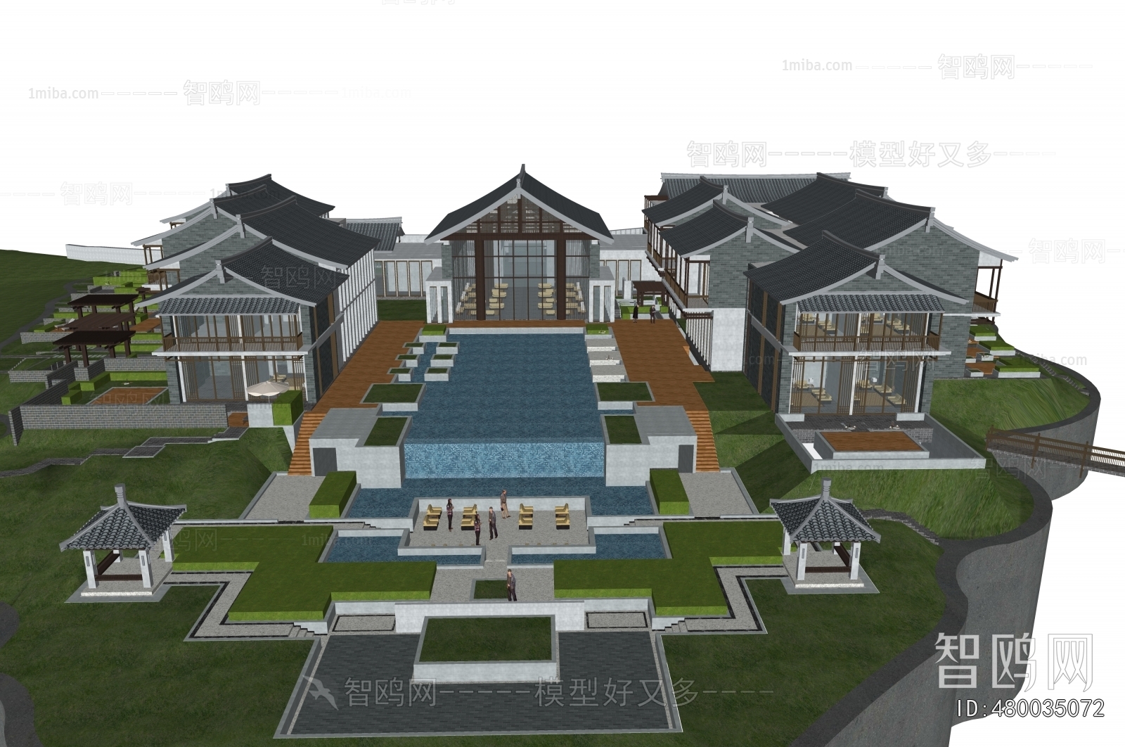 New Chinese Style Appearance Of Commercial Building