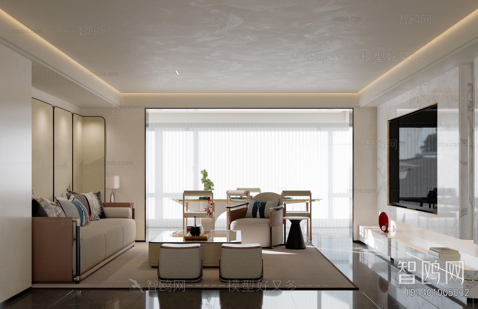 New Chinese Style A Living Room