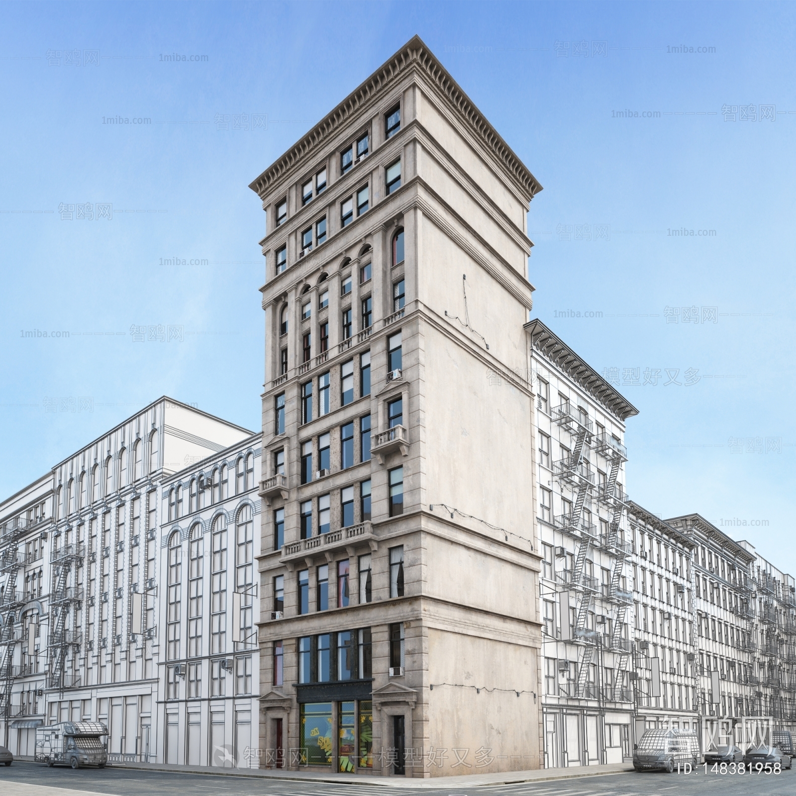 European Style Appearance Of Commercial Building