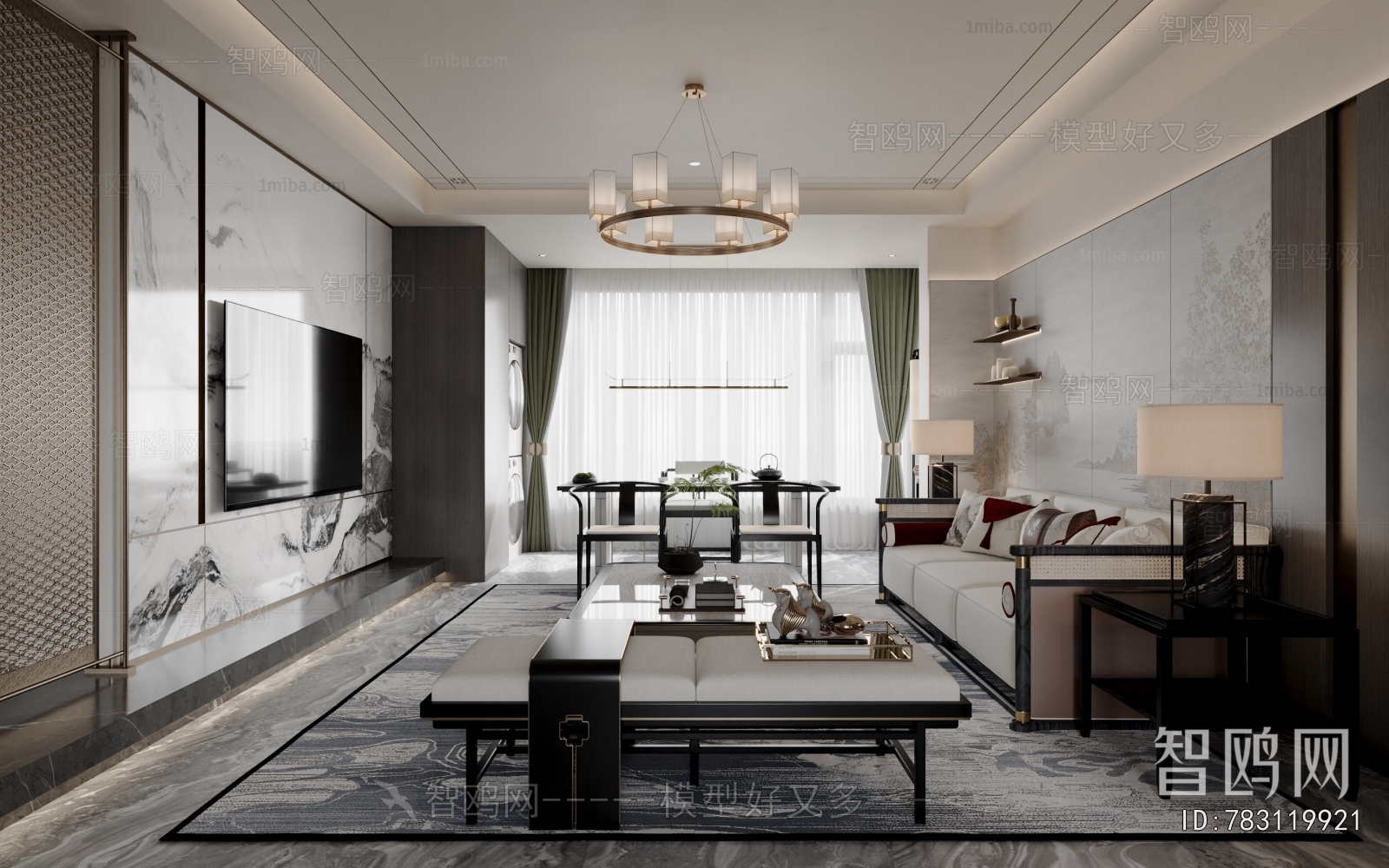 New Chinese Style A Living Room