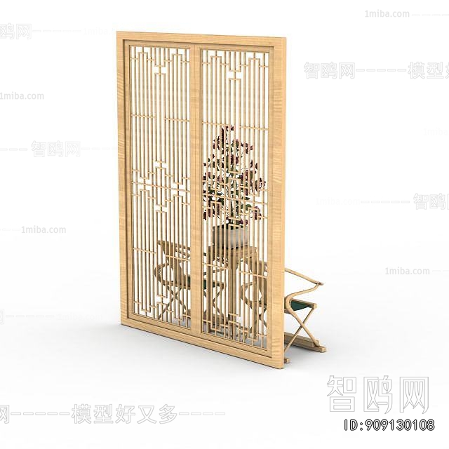 New Chinese Style Wooden Screen Partition