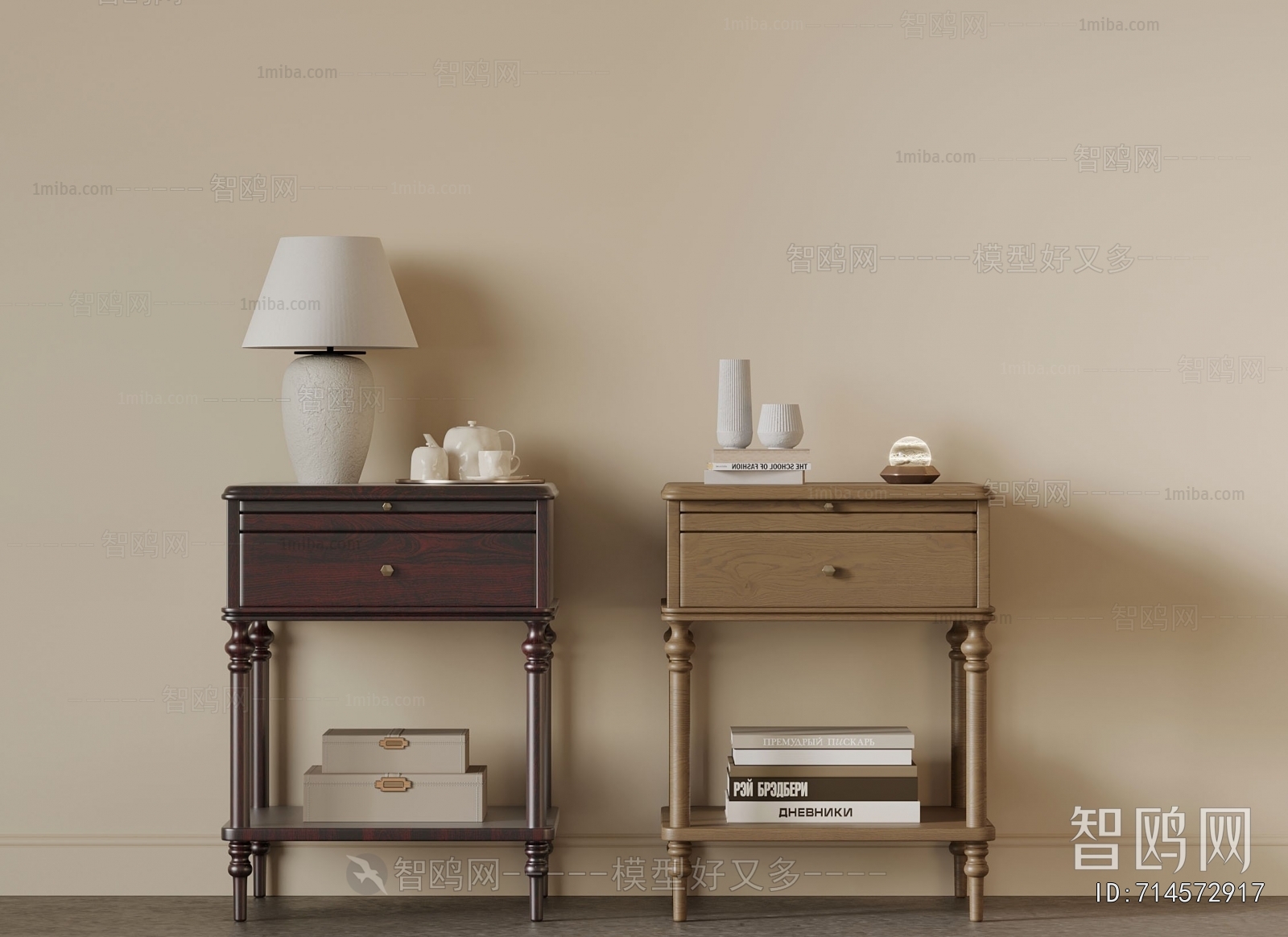 French Style Bedside Cupboard