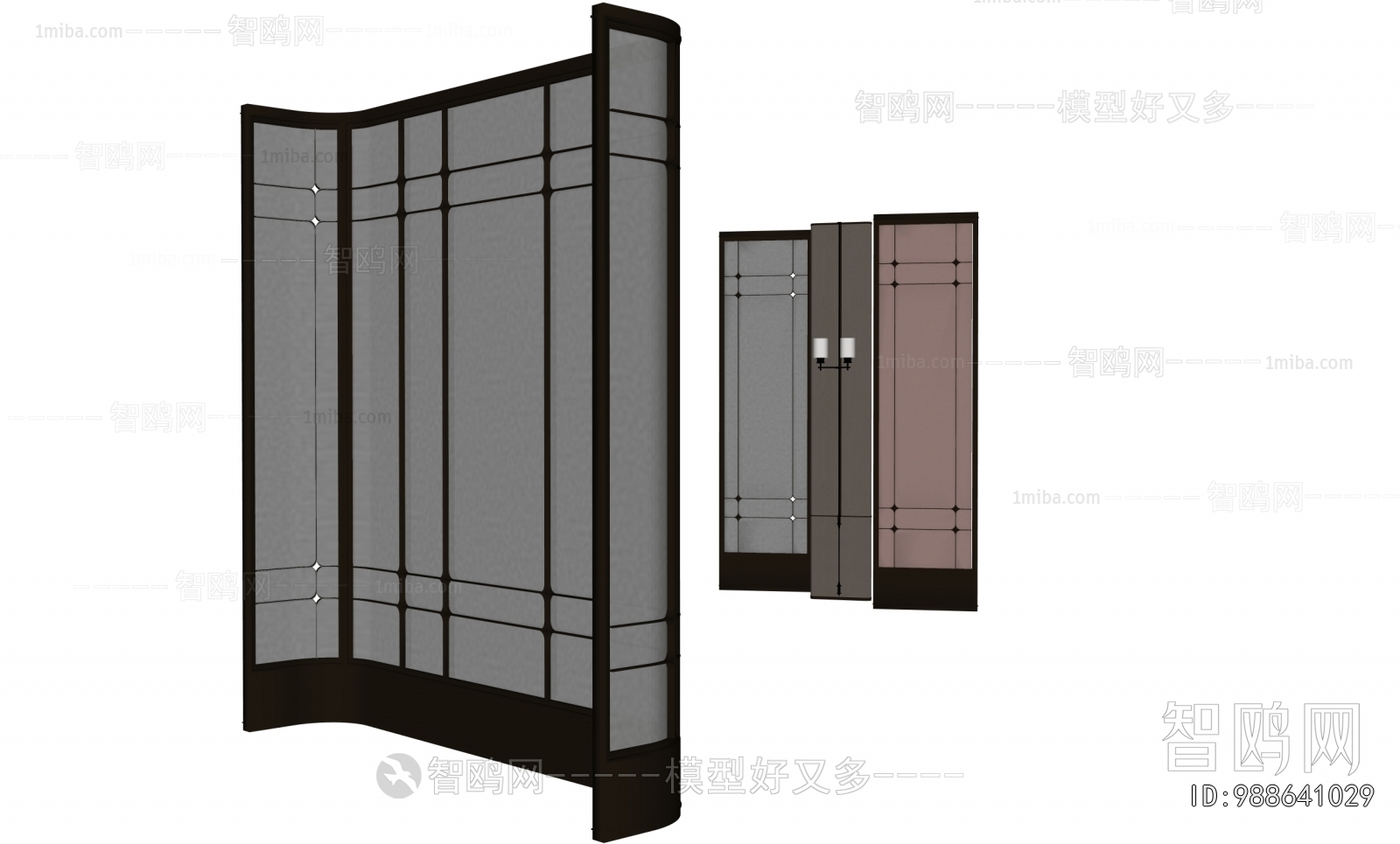 New Chinese Style Glass Screen Partition