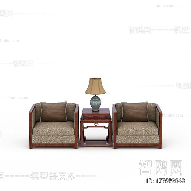New Chinese Style Single Sofa
