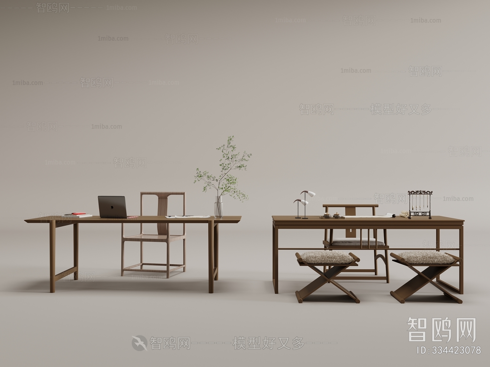 New Chinese Style Computer Desk And Chair