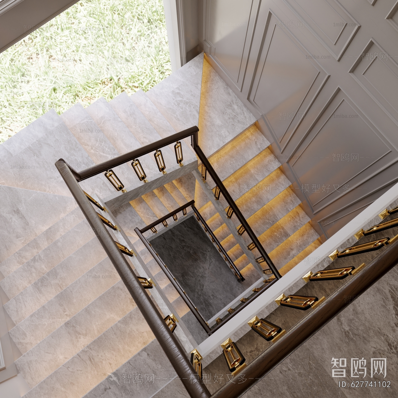 Simple European Style Stairwell