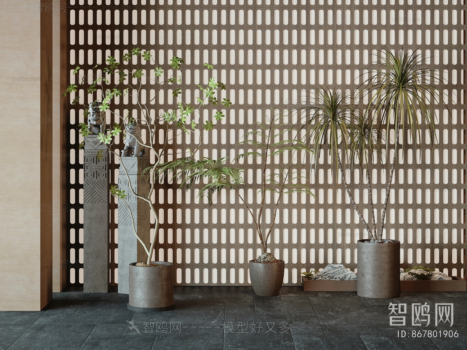 New Chinese Style Ground Green Plant Potted Plants