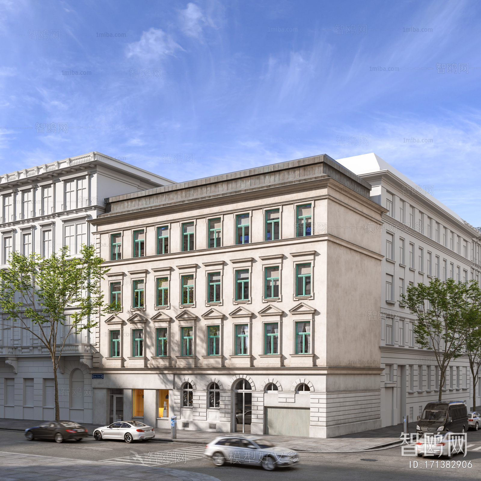 European Style Appearance Of Commercial Building