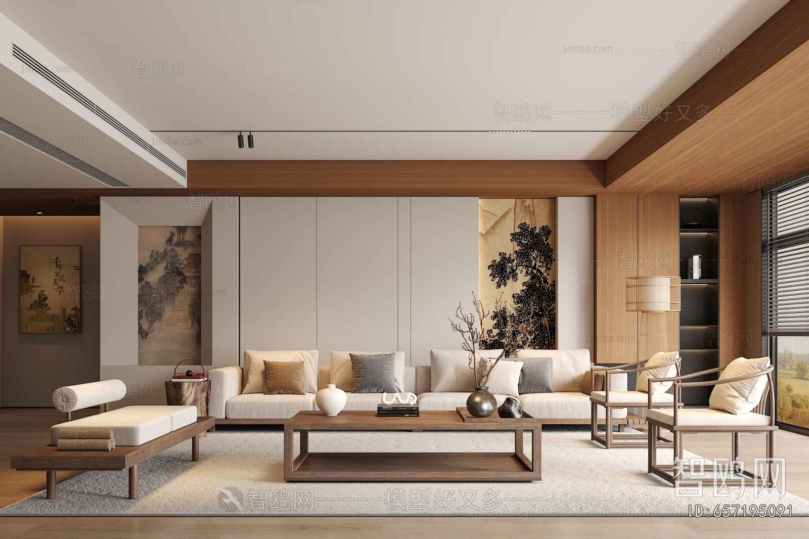 New Chinese Style A Living Room