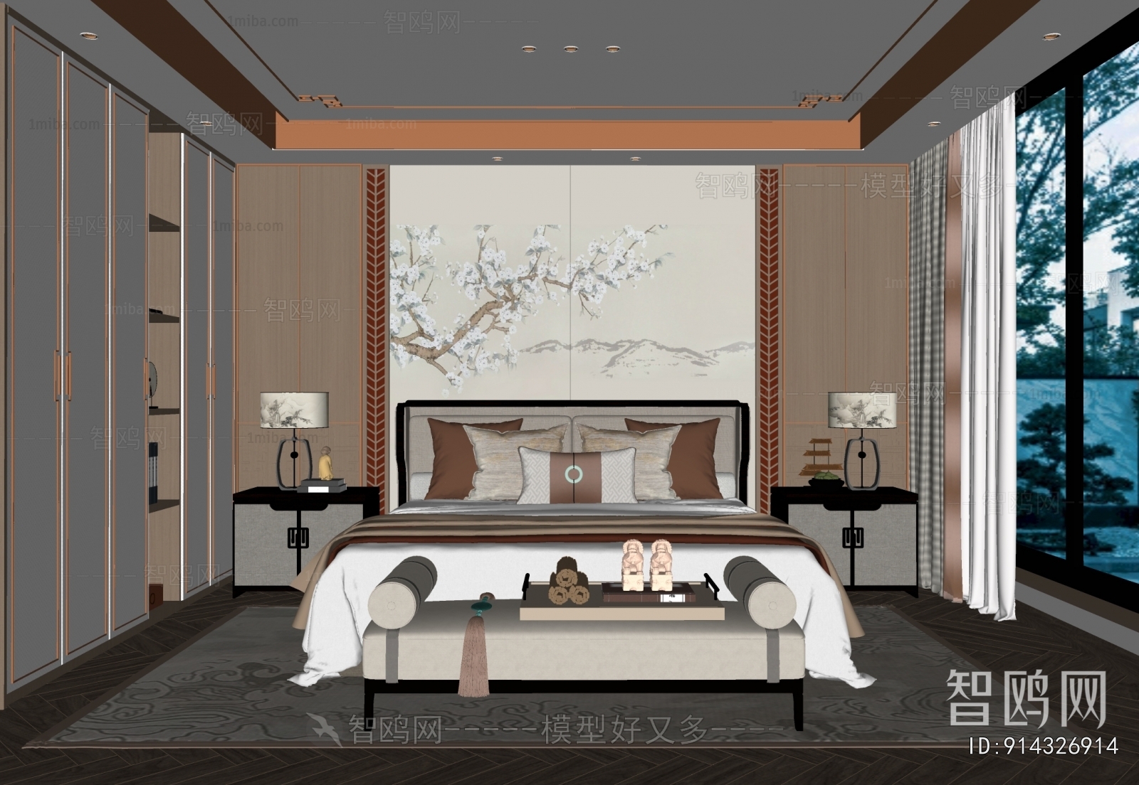 New Chinese Style Bedroom