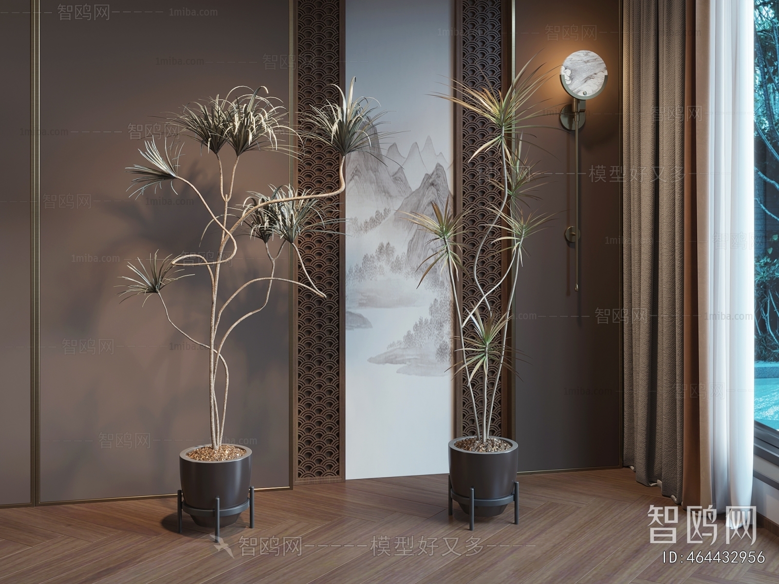 Modern Ground Green Plant Potted Plants