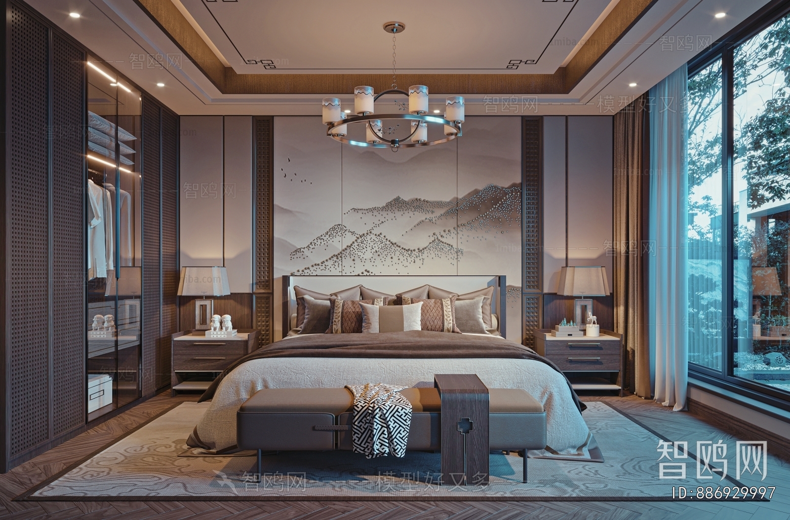 New Chinese Style Bedroom