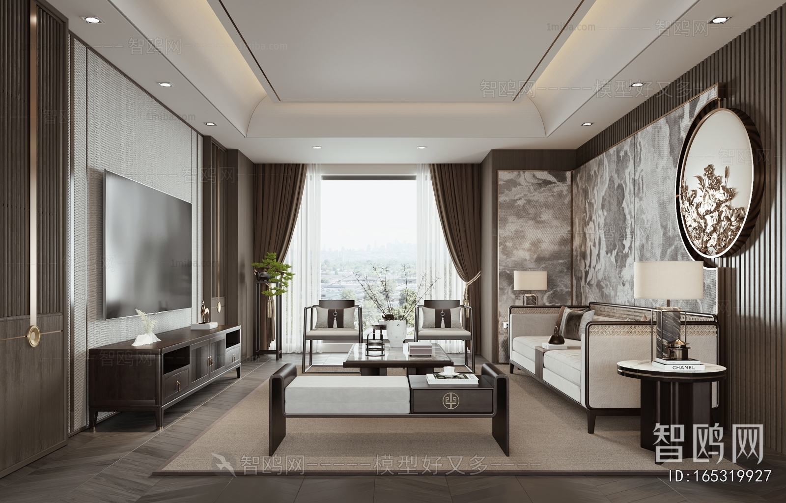 New Chinese Style A Living Room