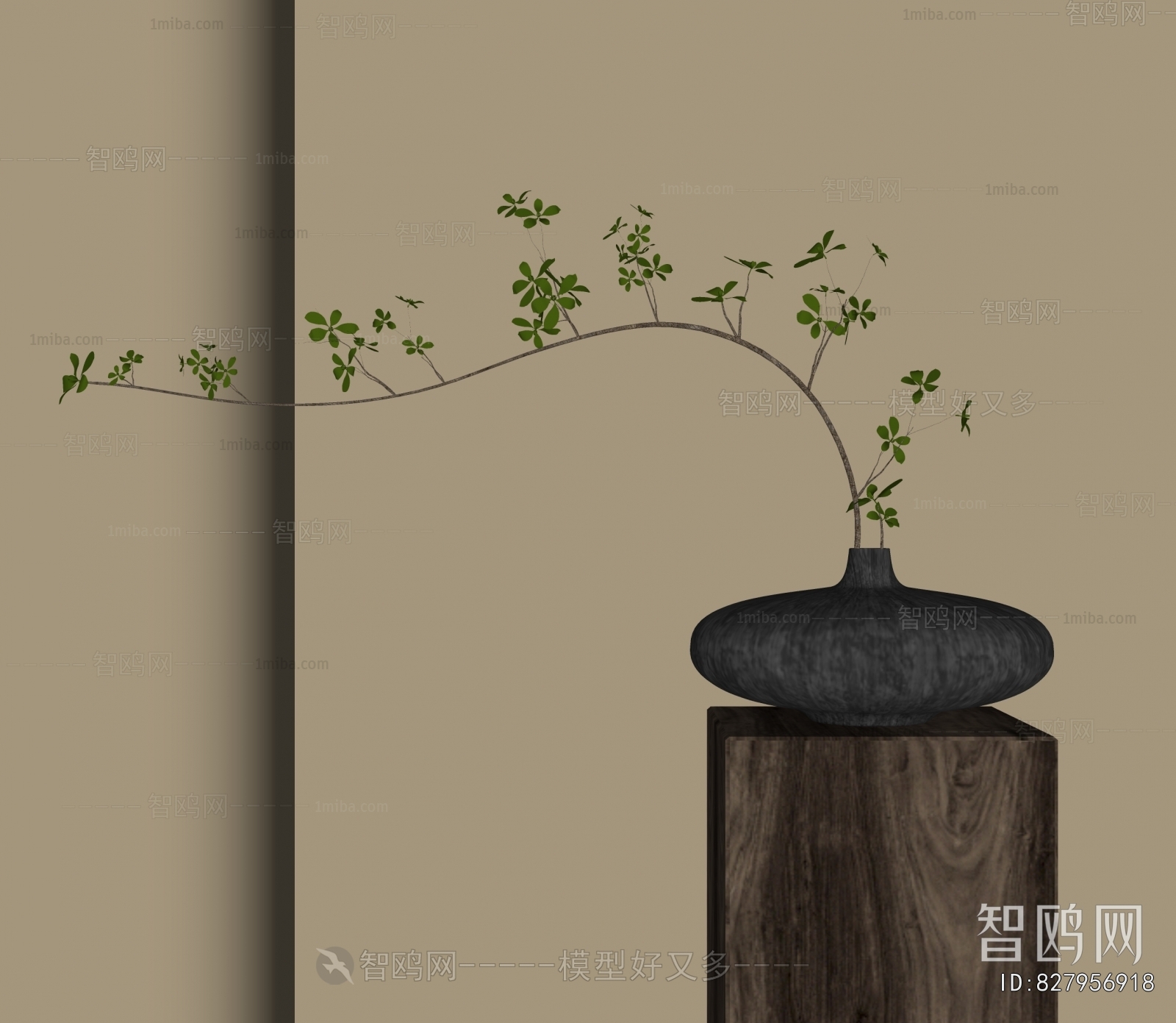 Wabi-sabi Style Aquatic Green Plant