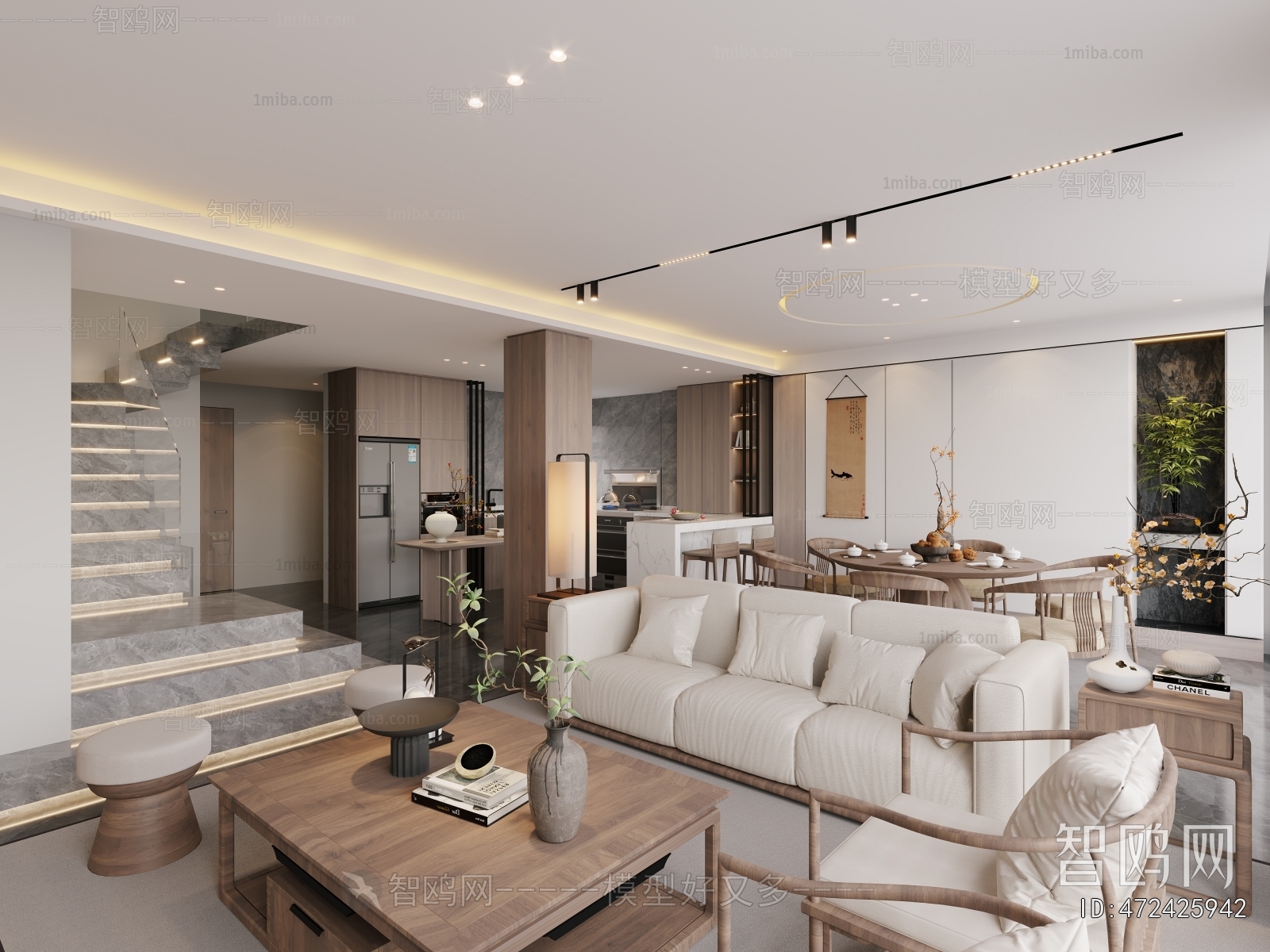 New Chinese Style A Living Room