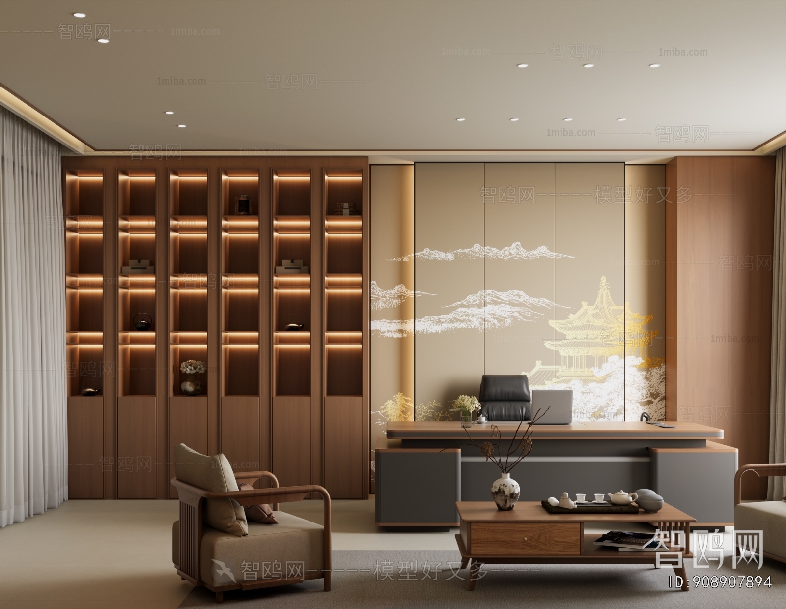 New Chinese Style Manager's Office