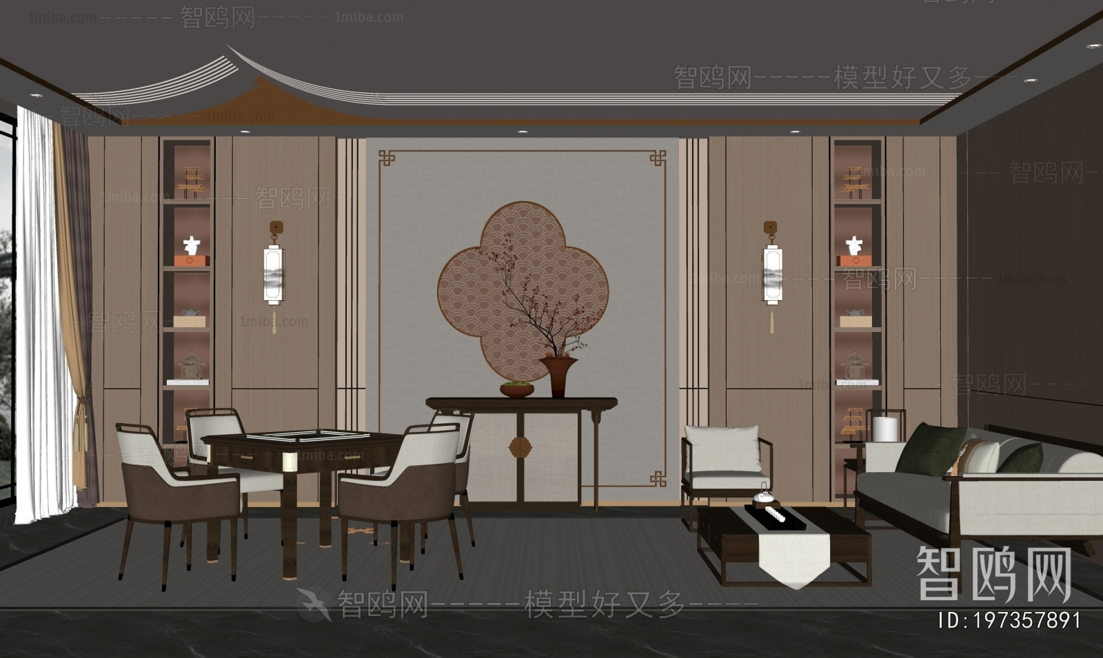 New Chinese Style Chess And Card Room