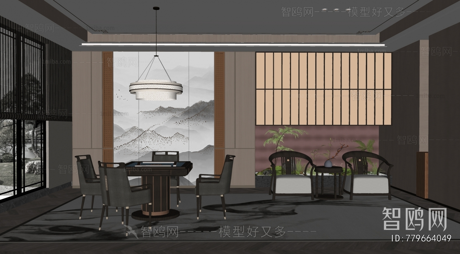 New Chinese Style Chess And Card Room