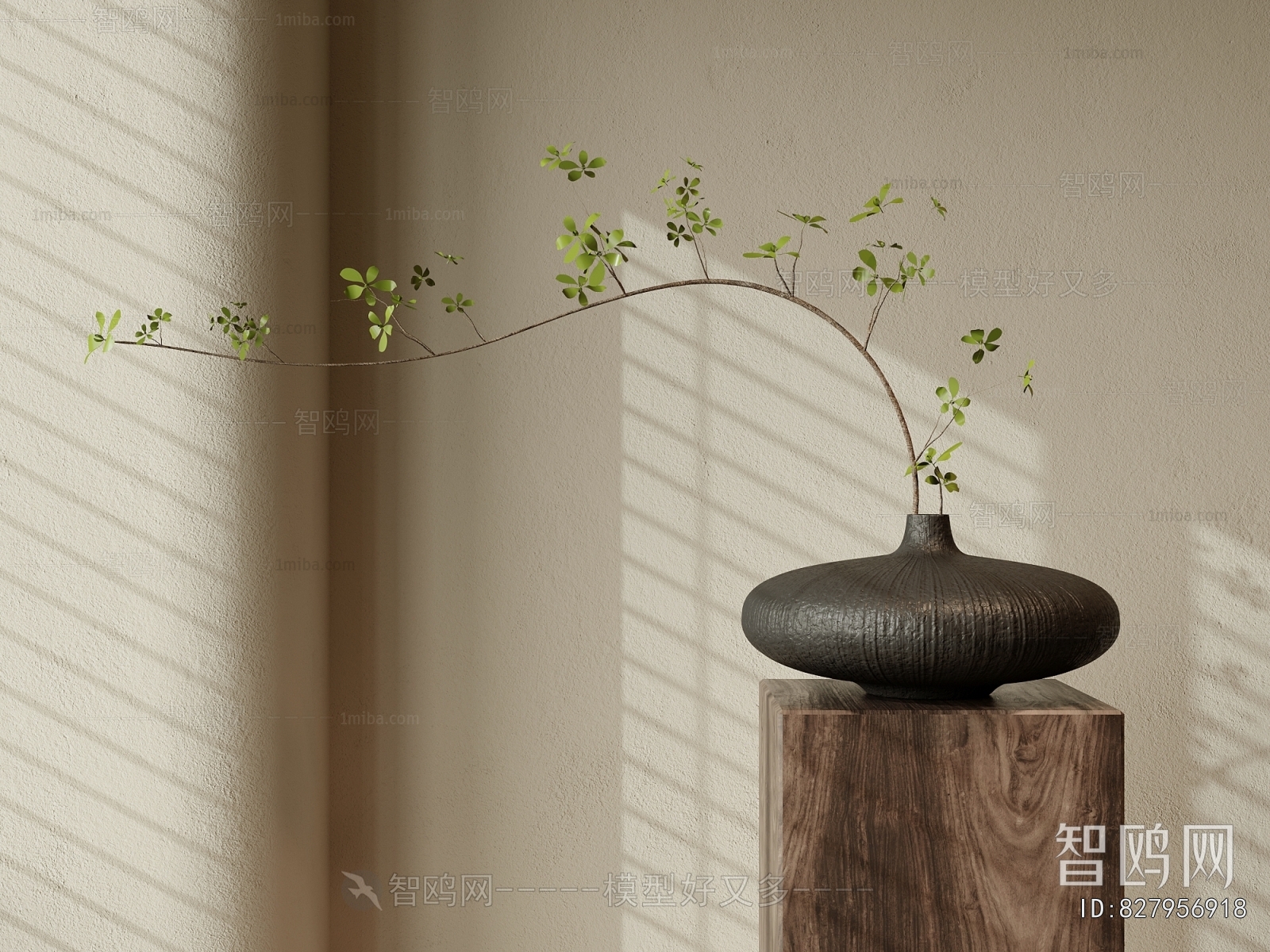 Wabi-sabi Style Aquatic Green Plant