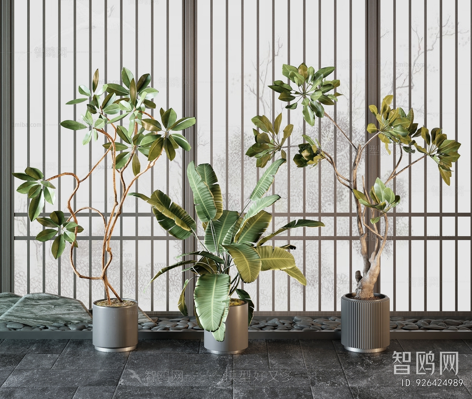 Modern Ground Green Plant Potted Plants