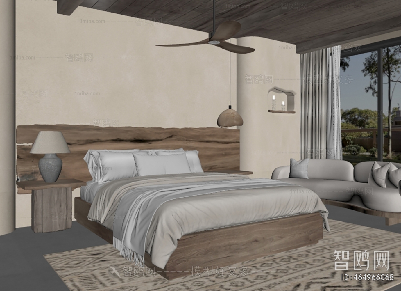 Wabi-sabi Style Guest Room