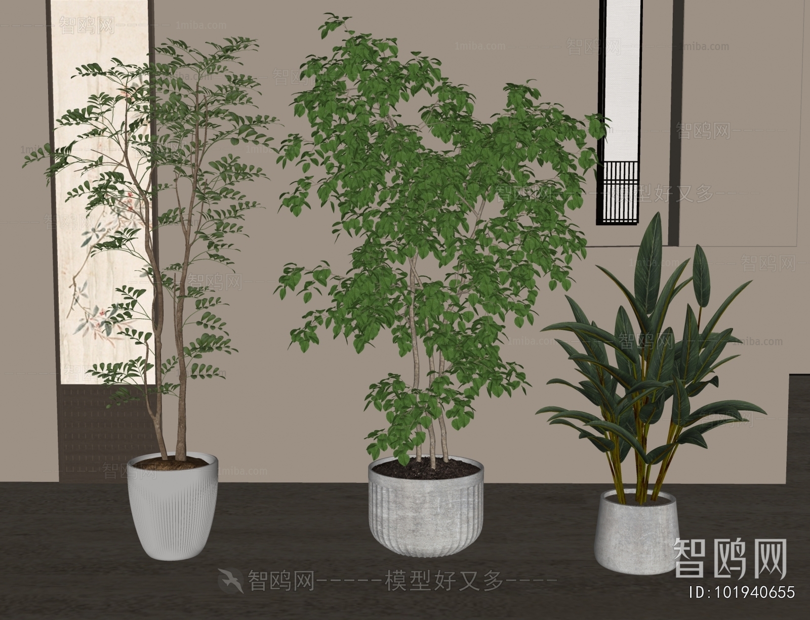 Modern Ground Green Plant Potted Plants