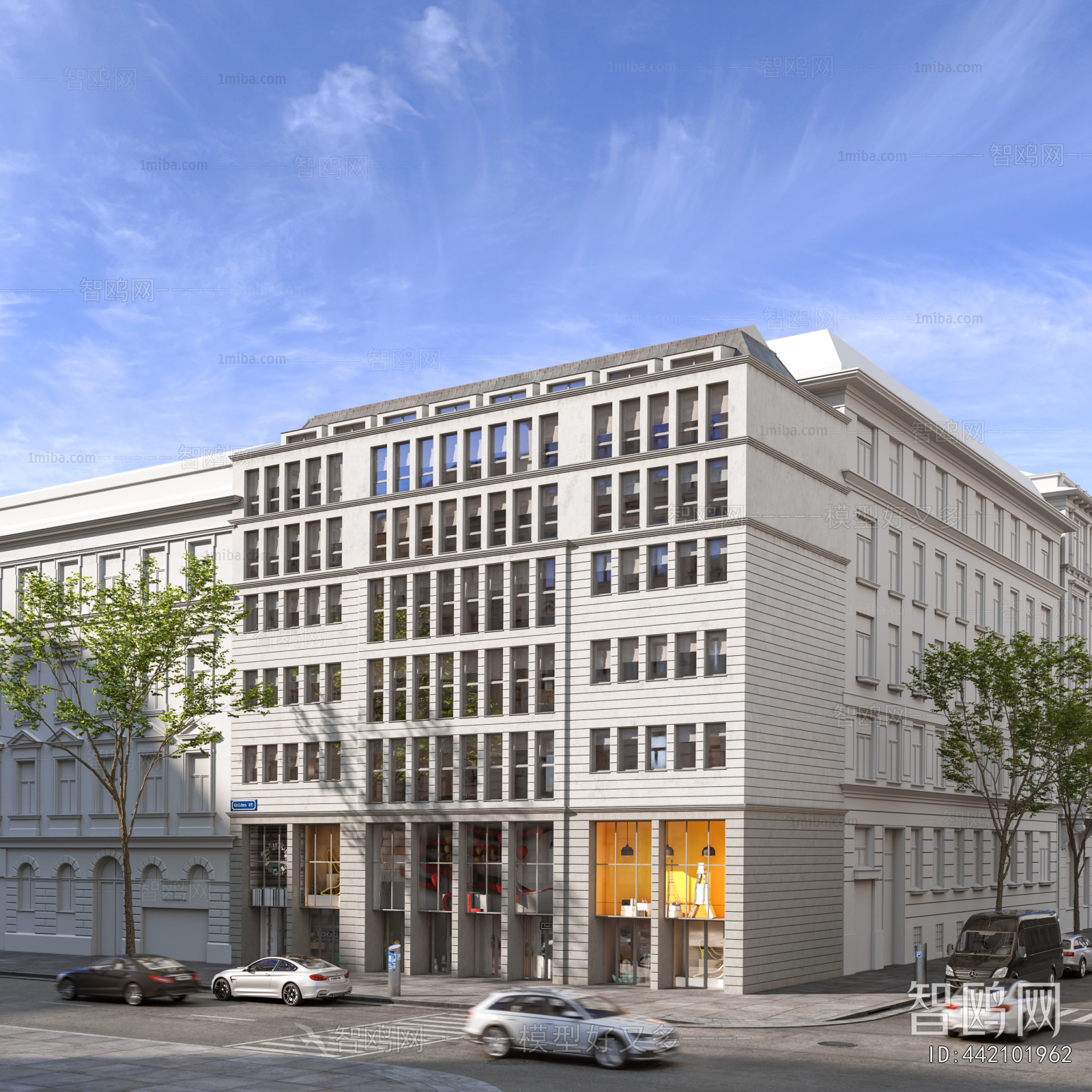 European Style Appearance Of Commercial Building