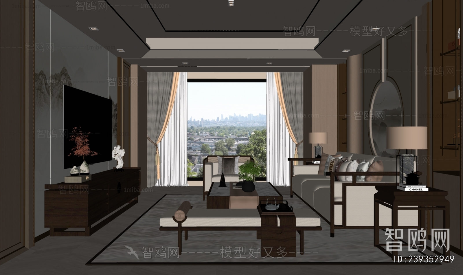 New Chinese Style A Living Room