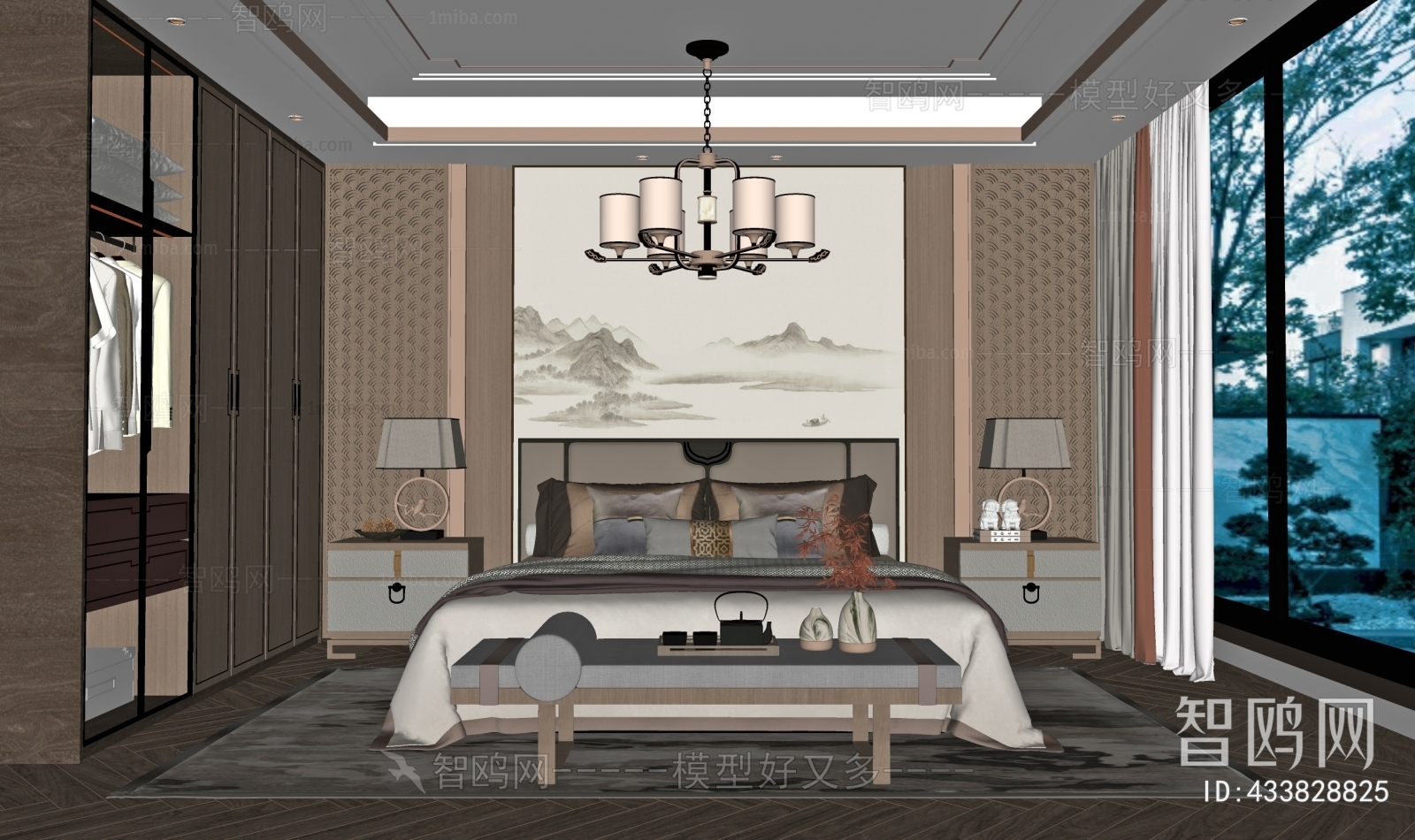 New Chinese Style Bedroom