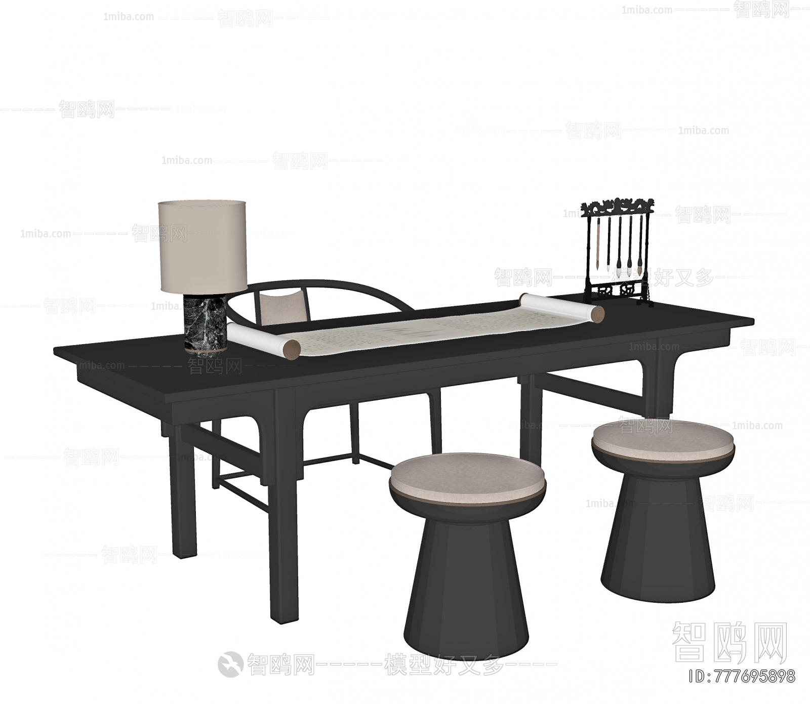 New Chinese Style Computer Desk And Chair