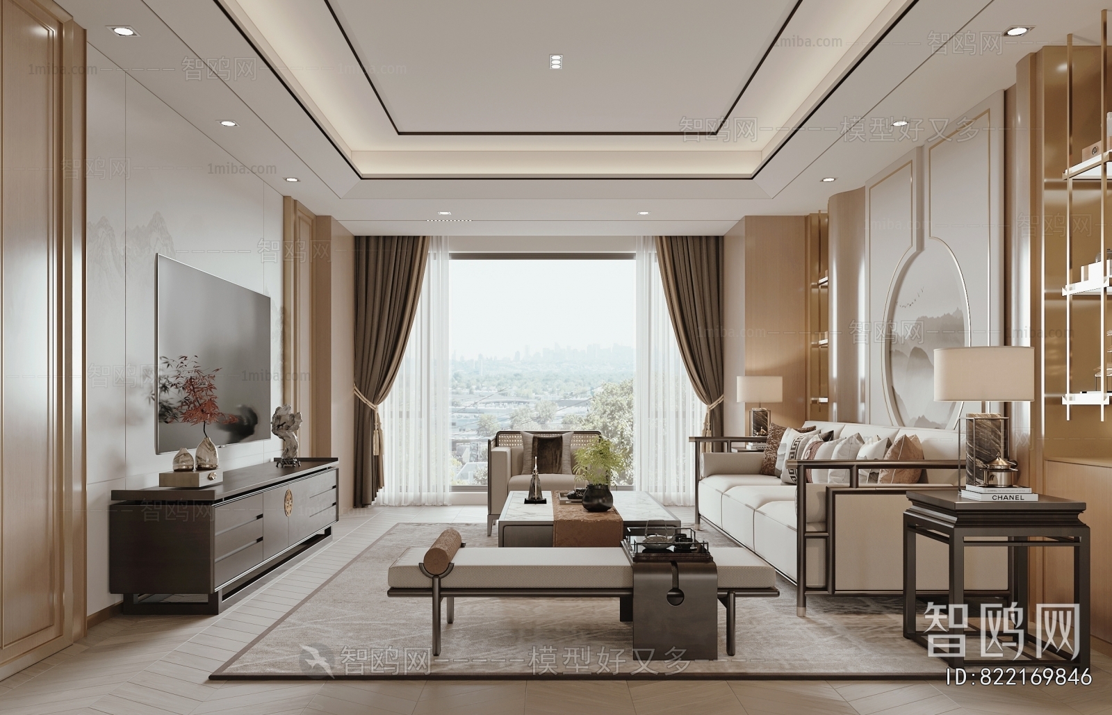 New Chinese Style A Living Room