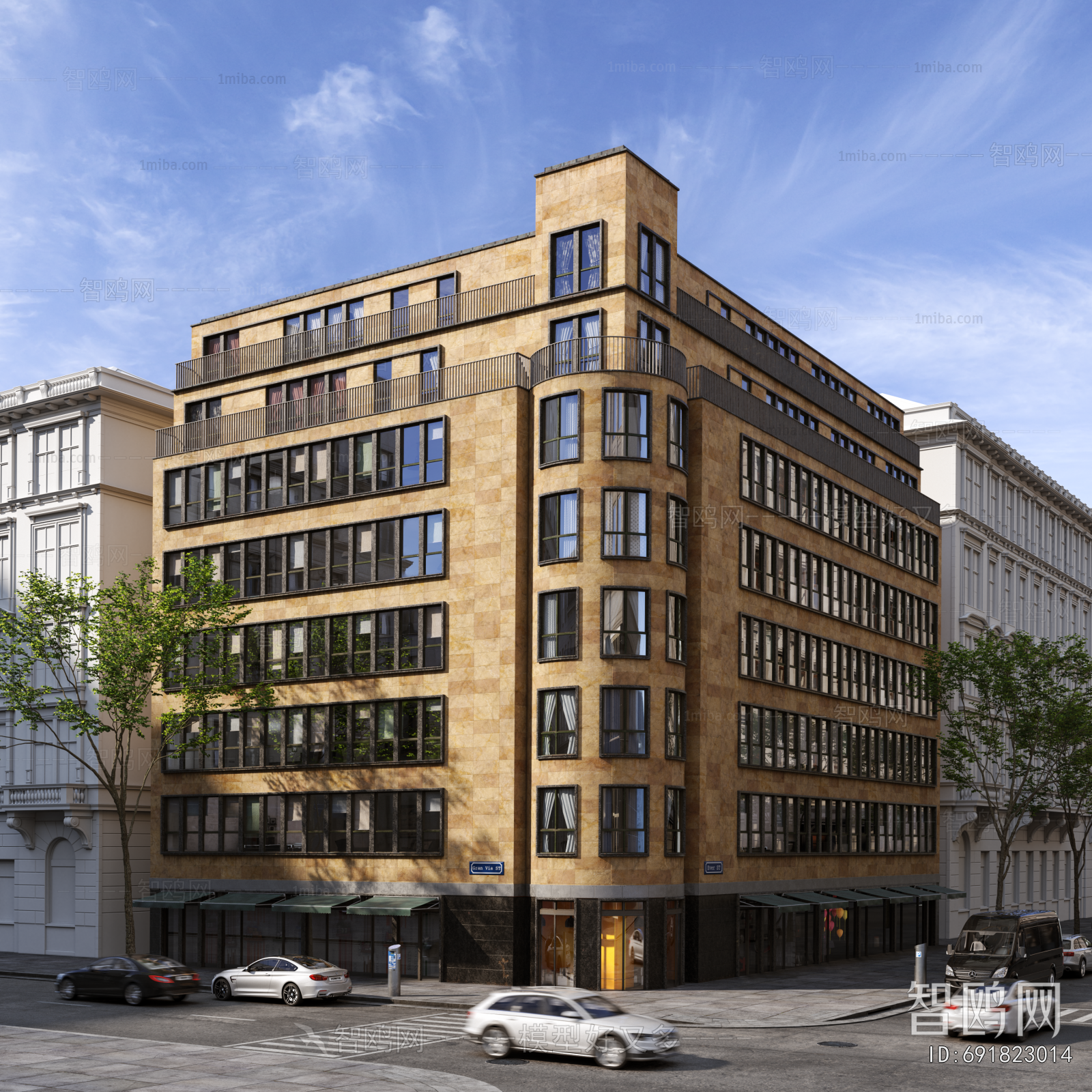 European Style Appearance Of Commercial Building