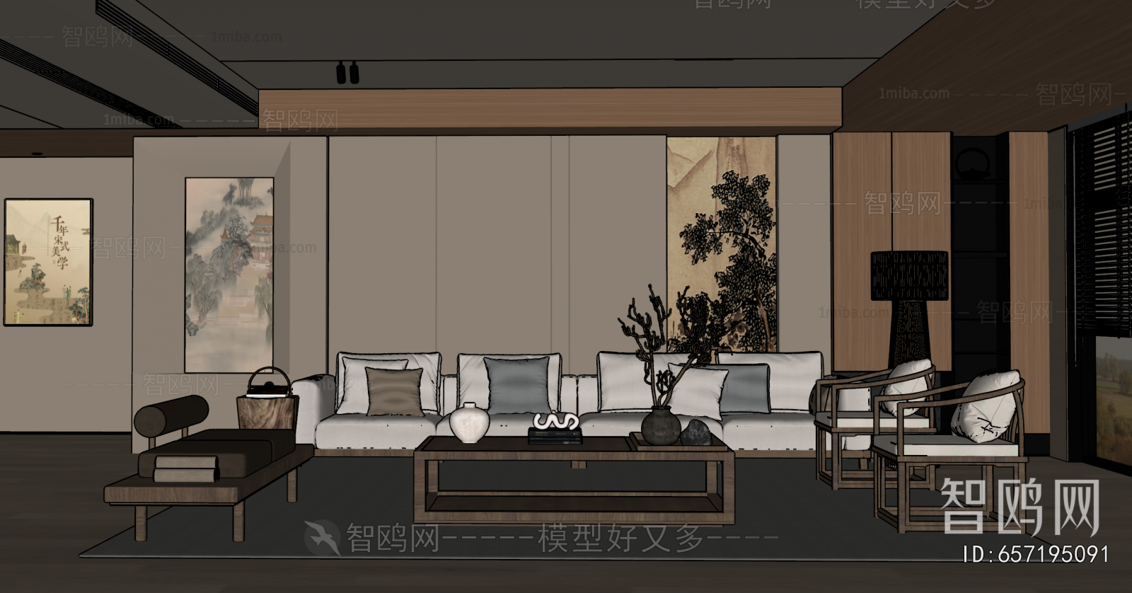 New Chinese Style A Living Room