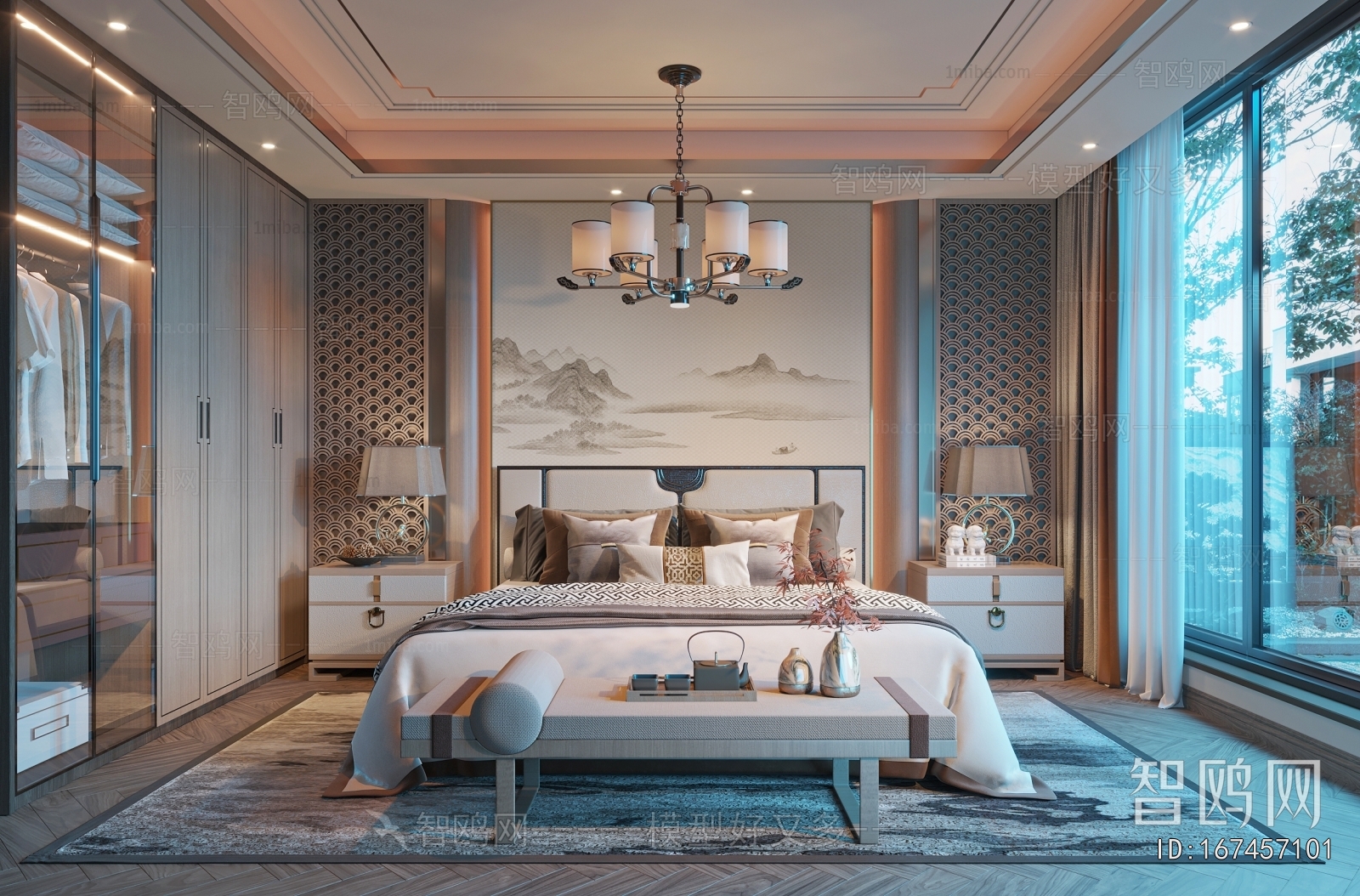 New Chinese Style Bedroom