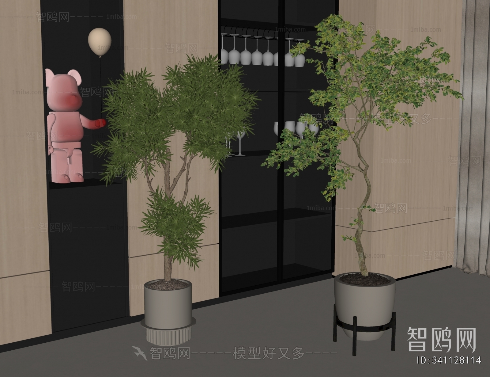 Modern Ground Green Plant Potted Plants