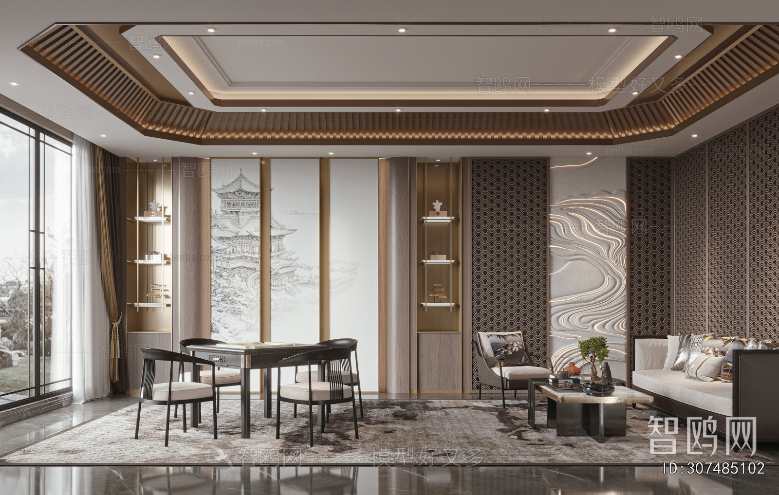 New Chinese Style Chess And Card Room