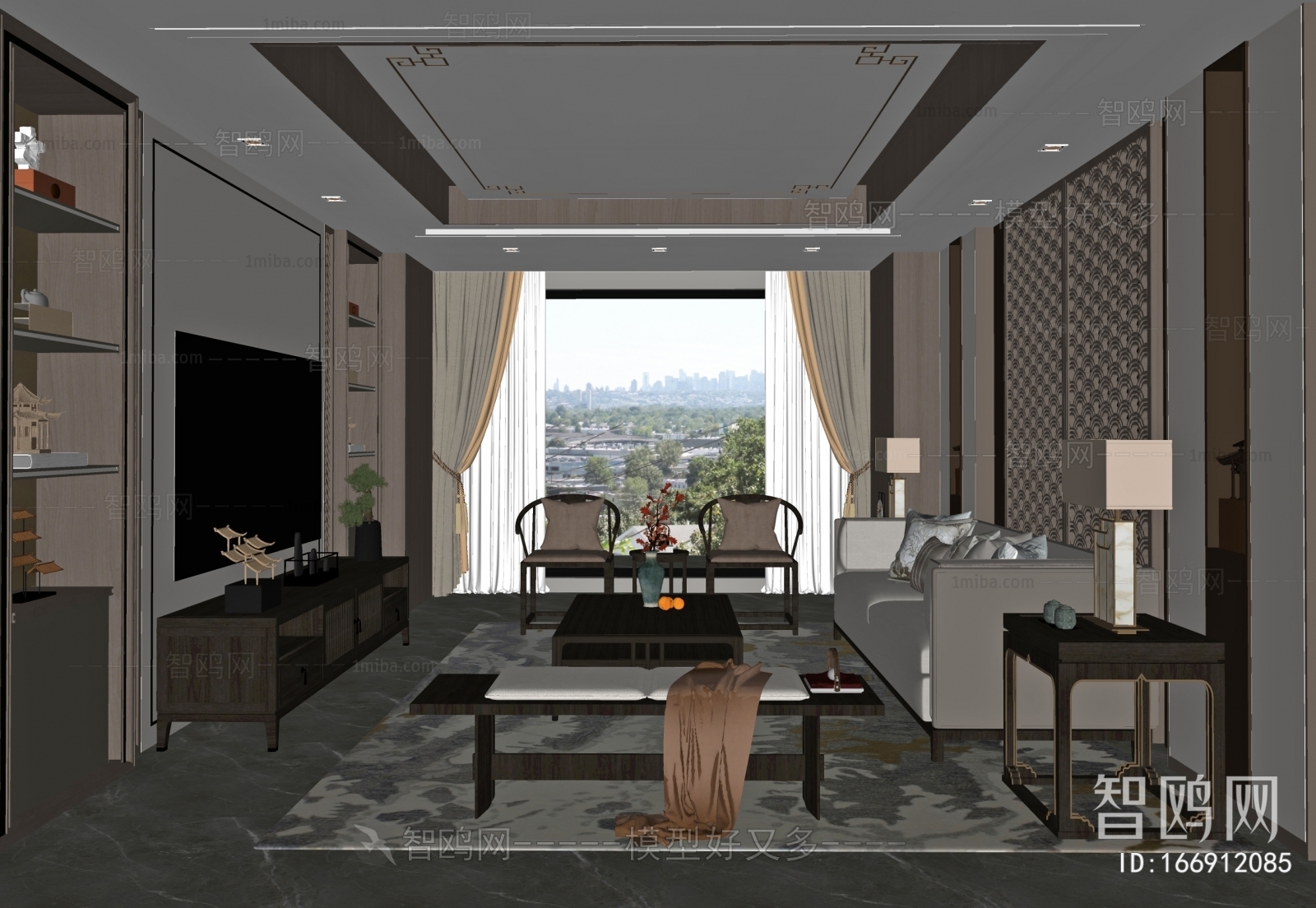 New Chinese Style A Living Room