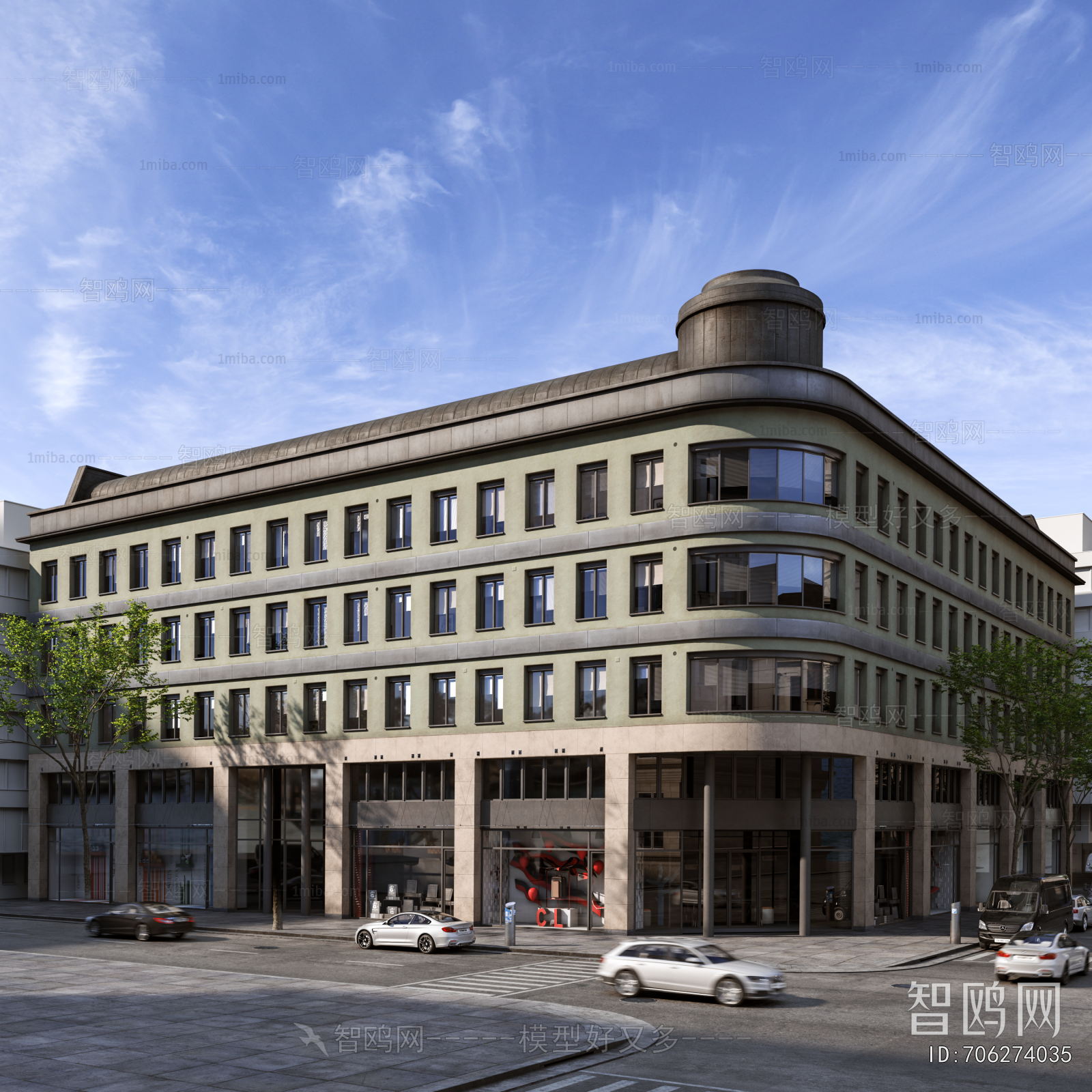 European Style Appearance Of Commercial Building