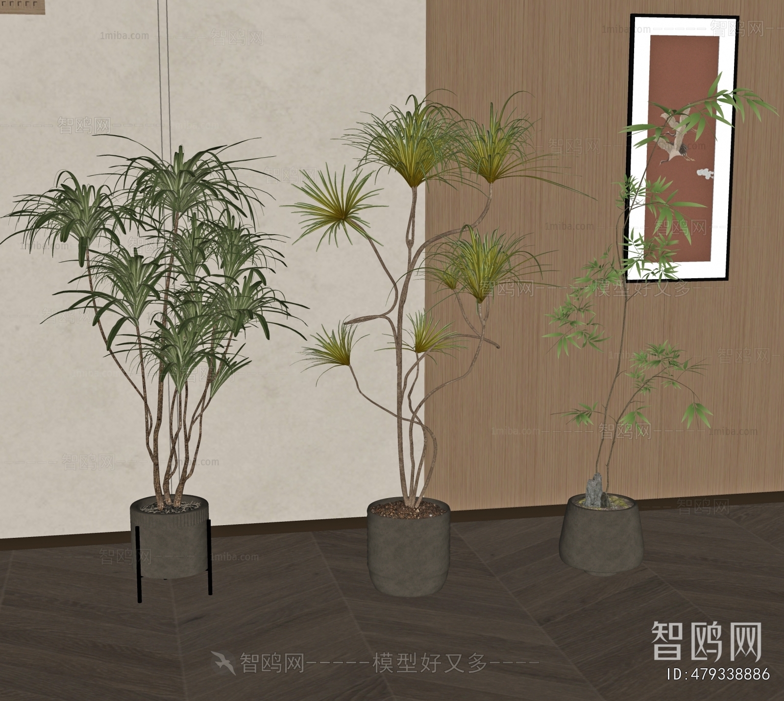 New Chinese Style Ground Green Plant Potted Plants