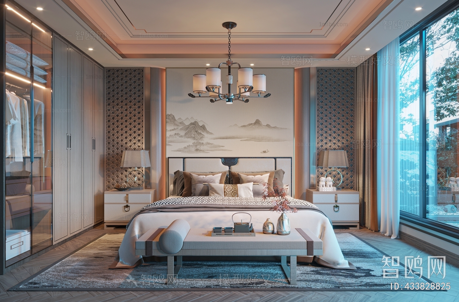 New Chinese Style Bedroom