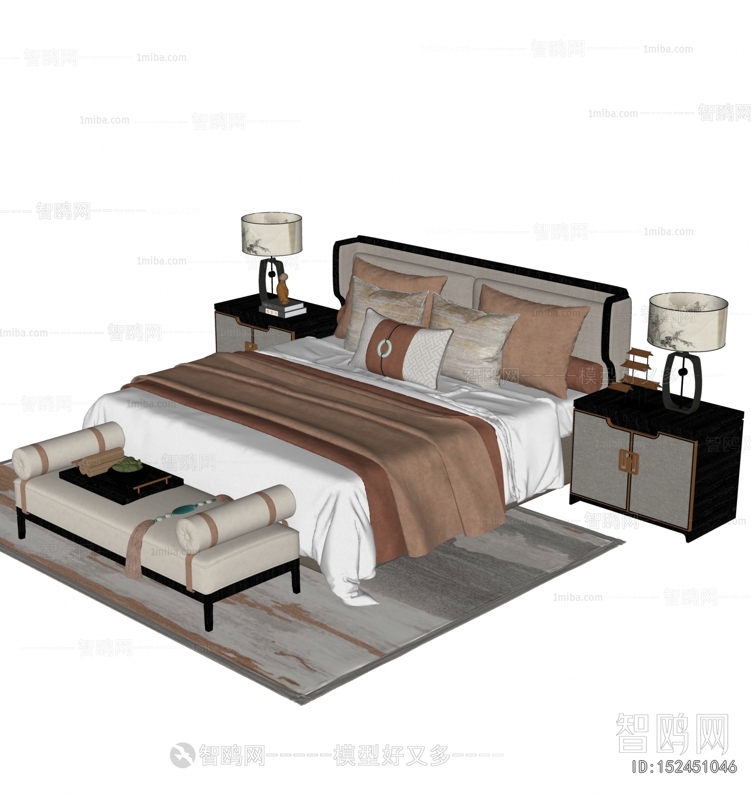New Chinese Style Double Bed