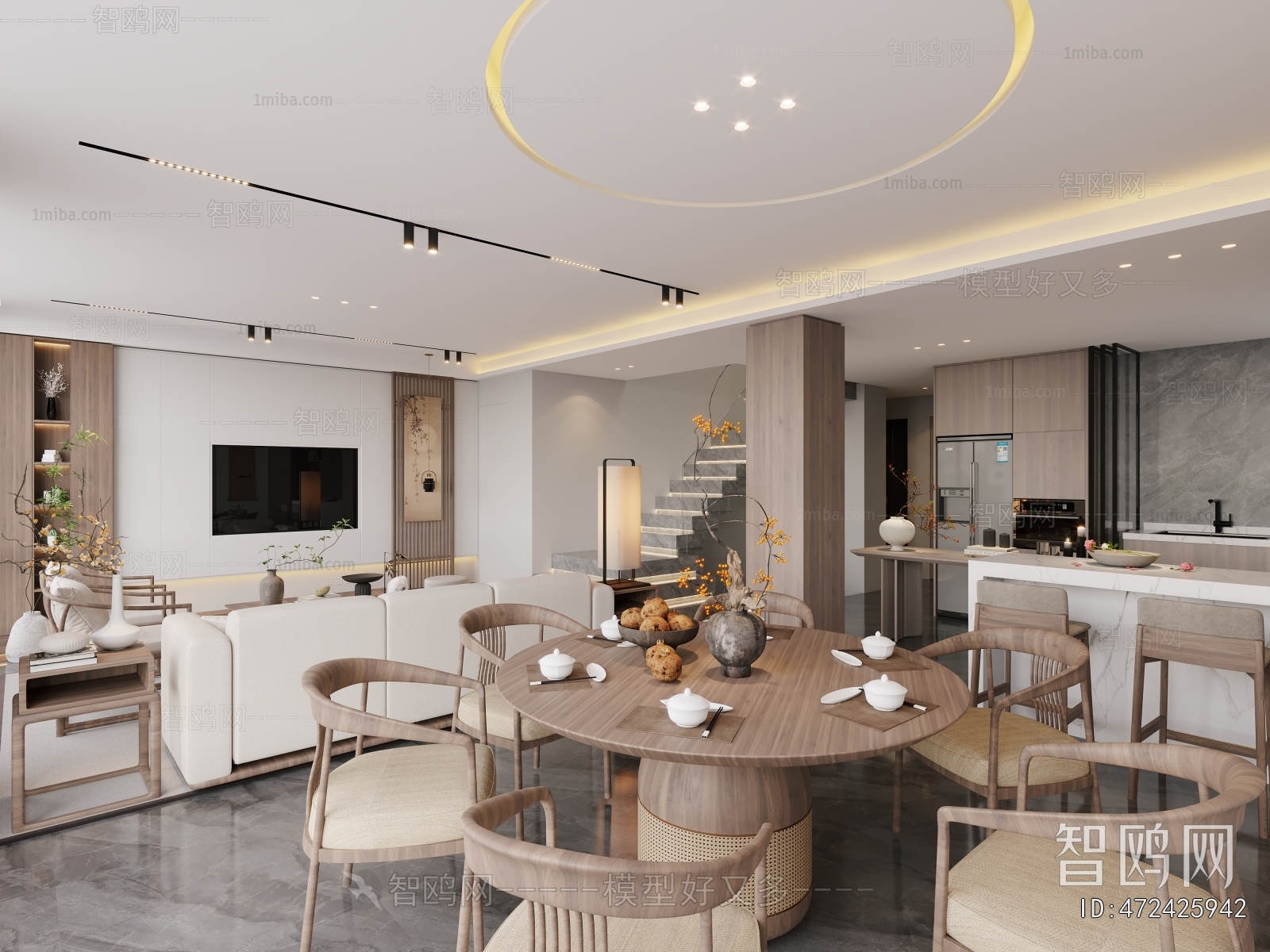 New Chinese Style A Living Room