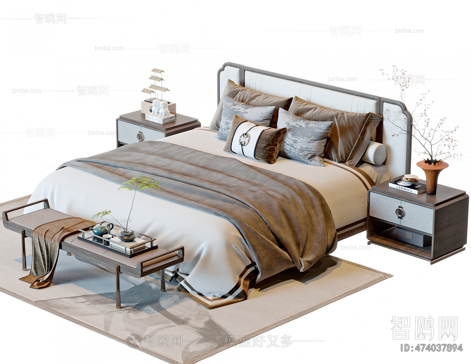 New Chinese Style Double Bed