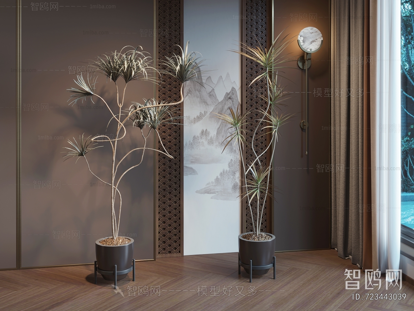 Modern Ground Green Plant Potted Plants