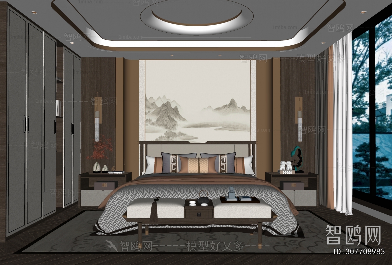 New Chinese Style Bedroom