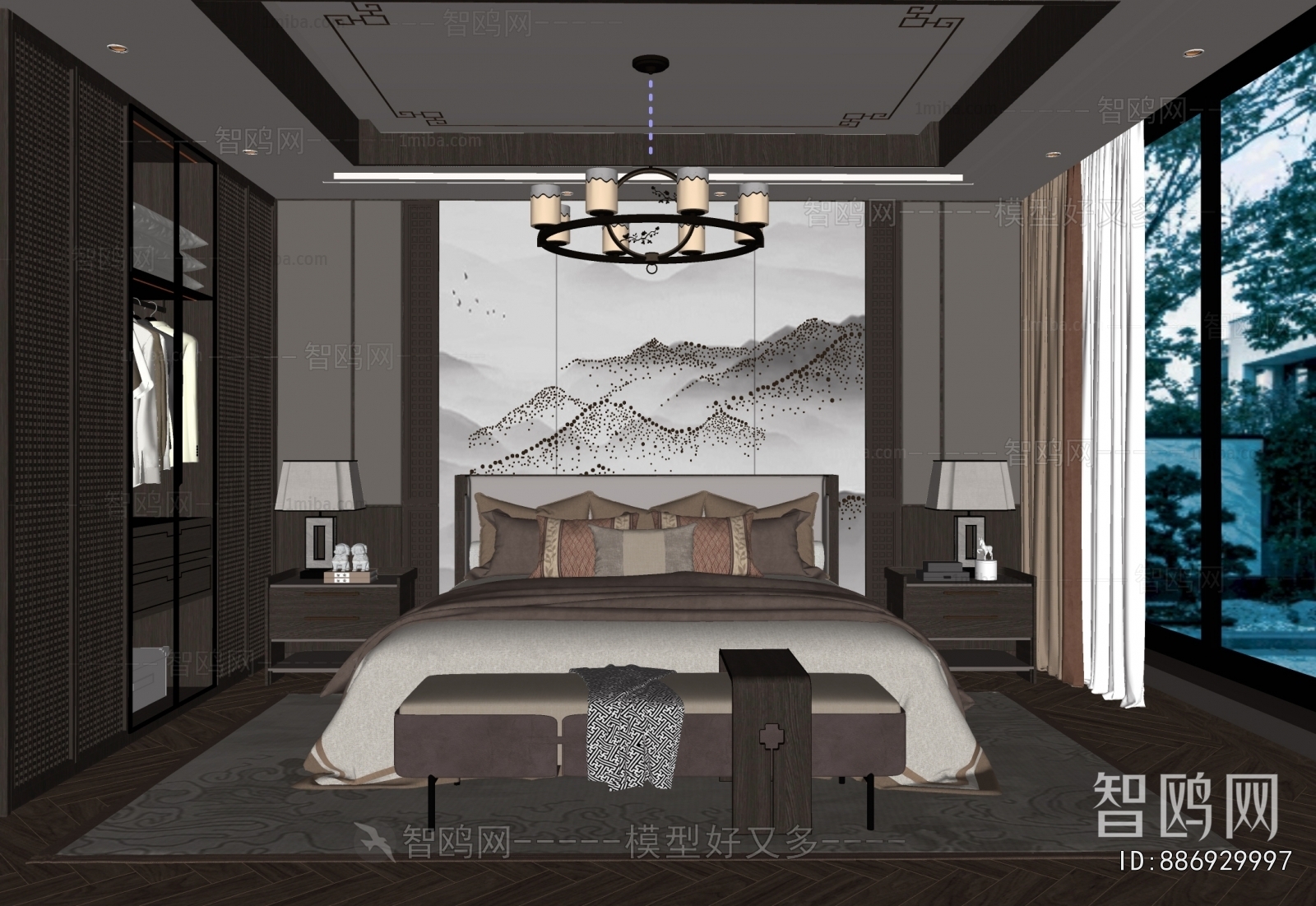 New Chinese Style Bedroom