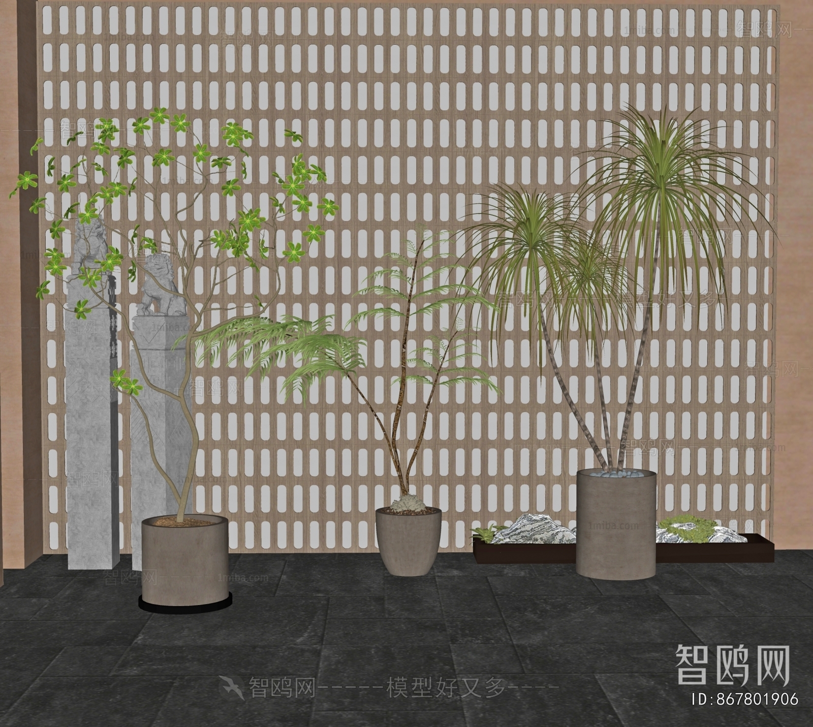 New Chinese Style Ground Green Plant Potted Plants