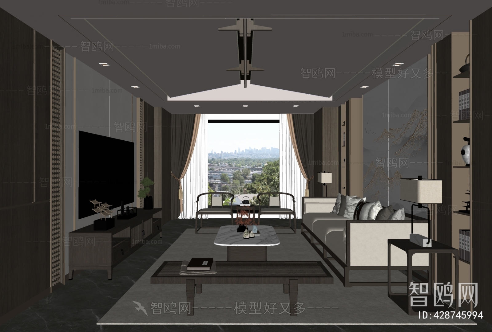 New Chinese Style A Living Room