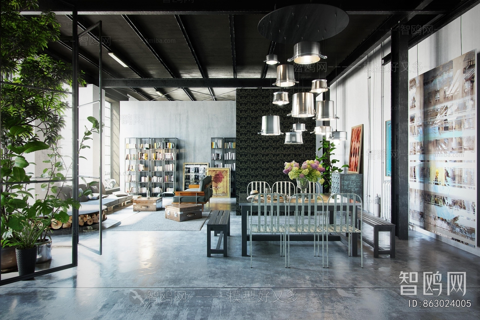 Industrial Style Dining Room
