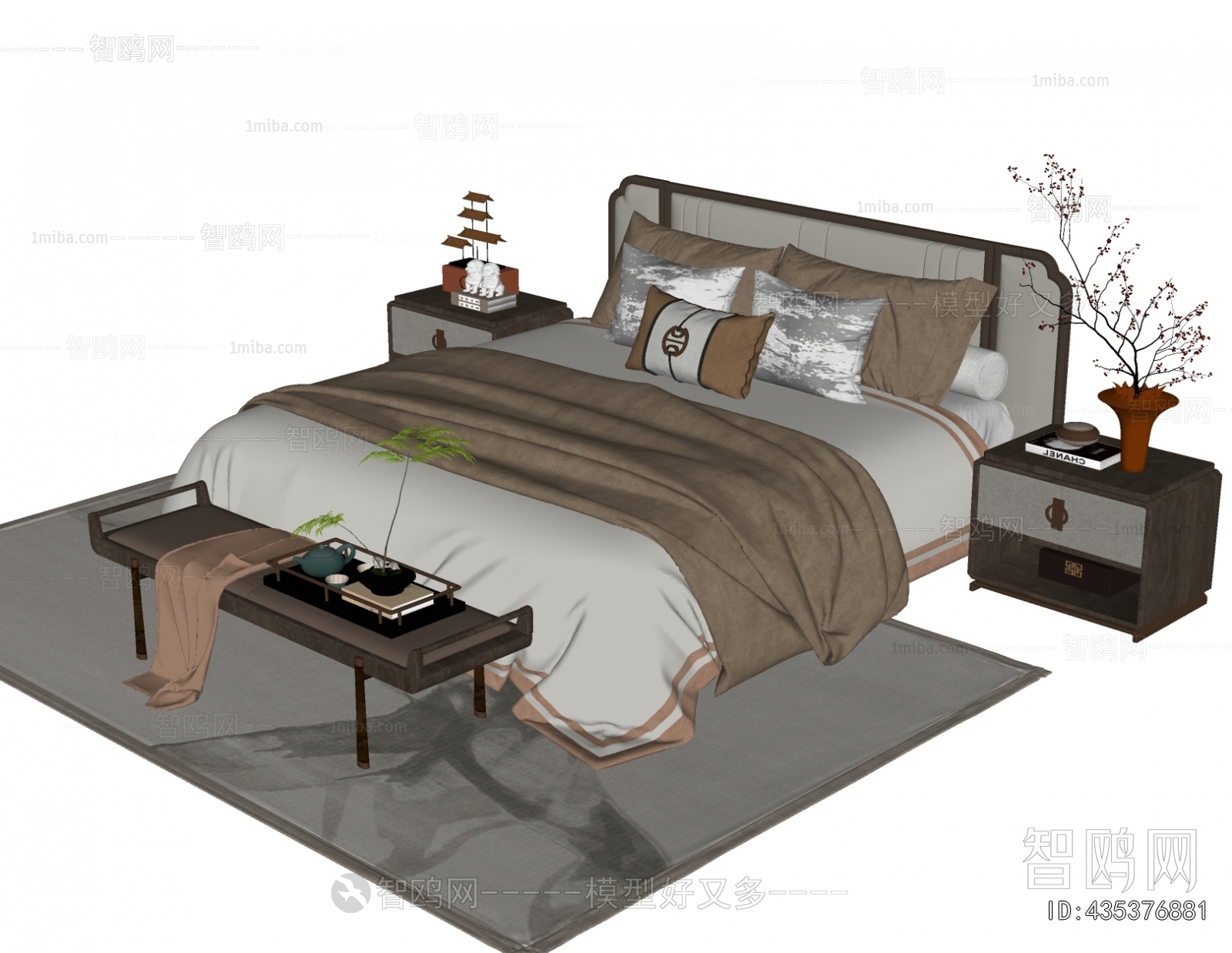 New Chinese Style Double Bed